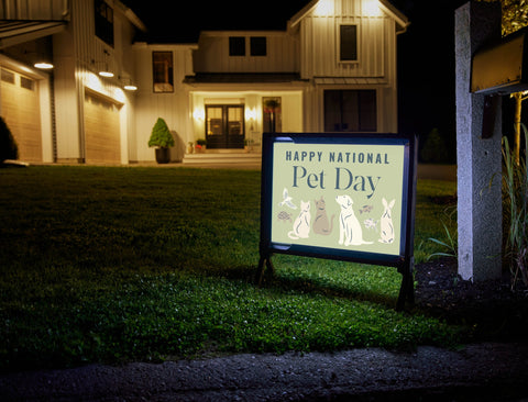 National Pet Day Lumilawn Sign