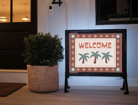 Boho Welcome Lumilawn Sign