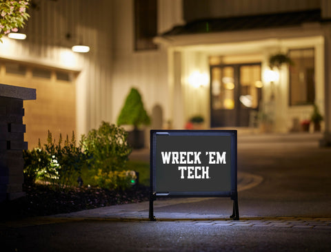 Texas Tech Wreck Em Black Lumilawn Sign