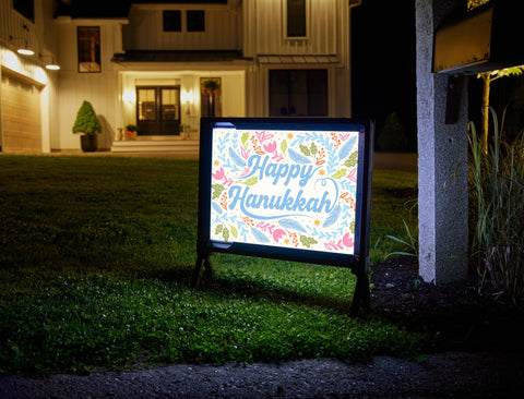 Happy Hanukkah Yard Sign