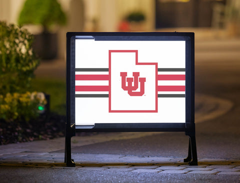 University of Utah State Outline White Yard Sign