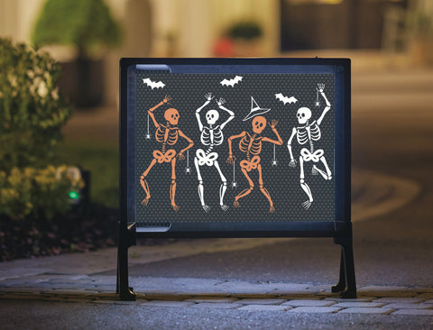 Skeleton Boogie Halloween Yard Sign