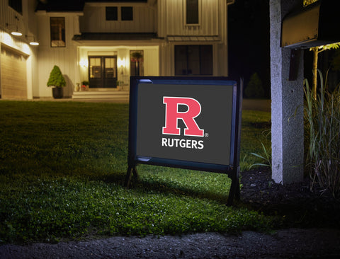 Rutgers R Red Vertical Mark Black Yard Sign