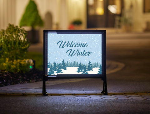 Welcome Winter Lumilawn Sign