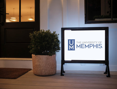 University of Memphis UM White Lumilawn Sign