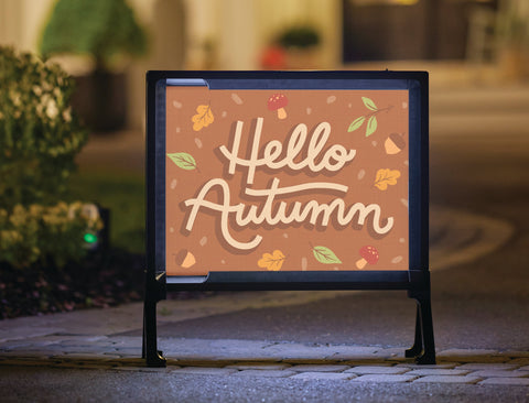 Hello Autumn Greeting Lumilawn Sign