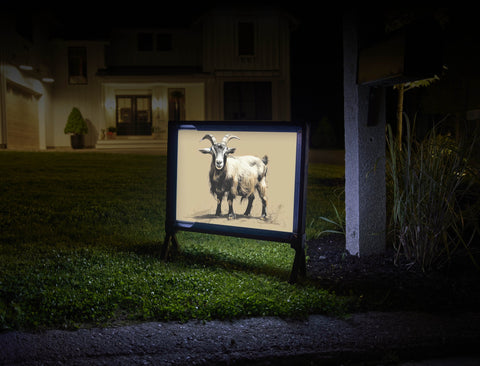 Artistic Goat Sketch Animal Yard Sign