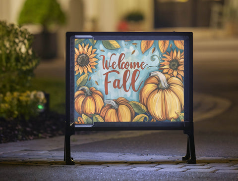 Sunflower and Pumpkin Welcome Fall Yard Sign