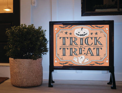 Trick Or Treat Halloween Classic Lumilawn Sign