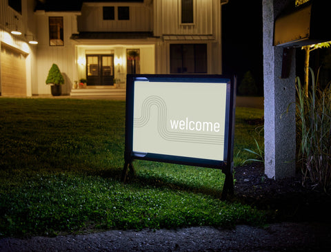 Modern Welcome Lumilawn Sign