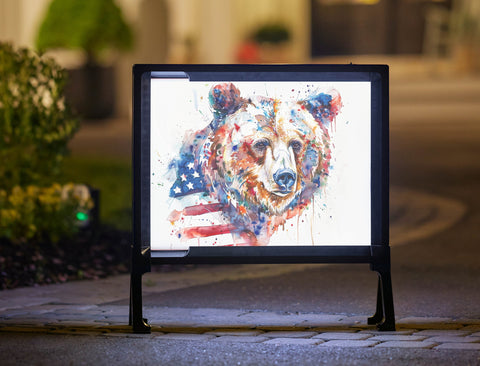 Bear American Flag Yard Sign