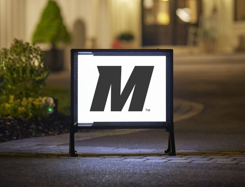 Missouri M Letter Mark White Yard Sign