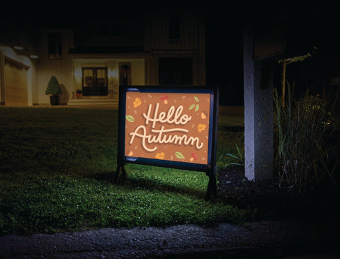 Hello Autumn Greeting Welcome Sign