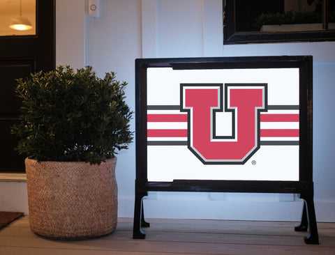 Utah Utes Stripe White Yard Sign