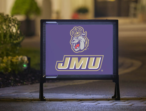 Purple JMU Duke Dog Head Yard Sign