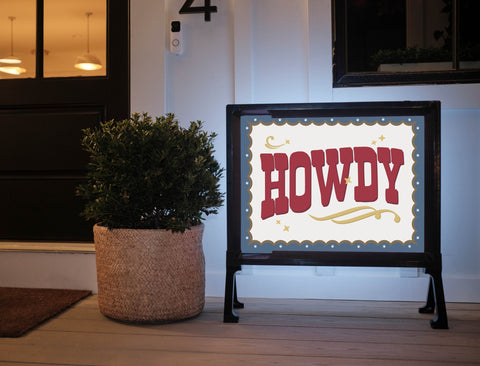 Howdy Lumilawn Sign