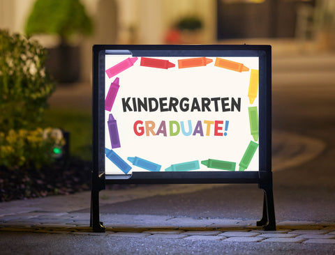 Crayon Kindergarten Graduate Yard Sign