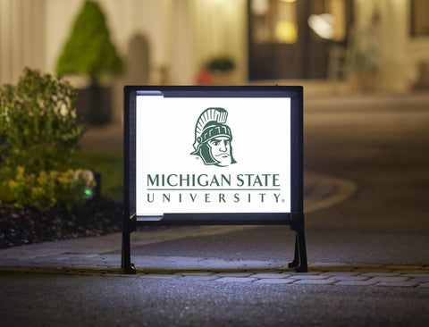 Michigan State Institutional Mark White Lumilawn Sign