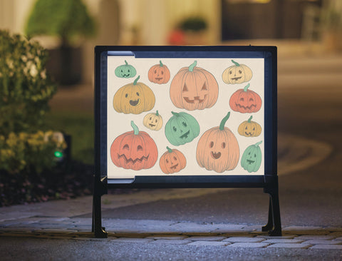 Colorfull Jack O Lanterns Halloween Yard Sign