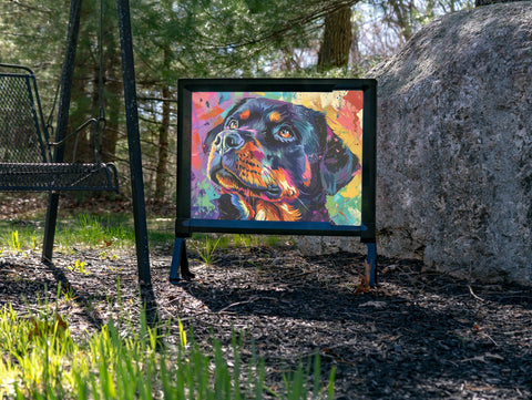 Rottweiler Dog Portrait Garden Decor Yard Sign