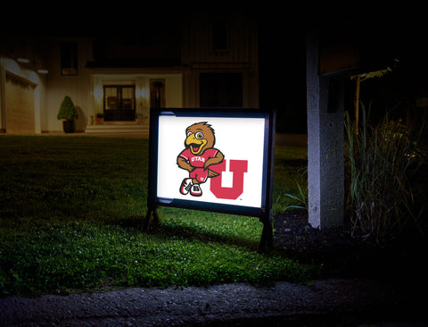 University of Utah Swoop U White Yard Sign