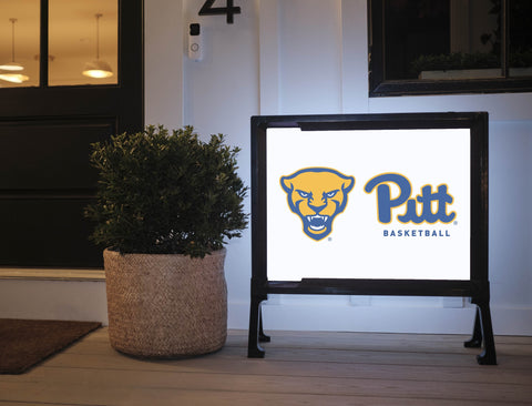 Pittsburgh Panther Pitt Basketball White Lumilawn Sign