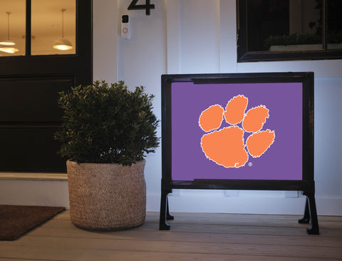 Clemson Paw Print Regalia Lumilawn Sign