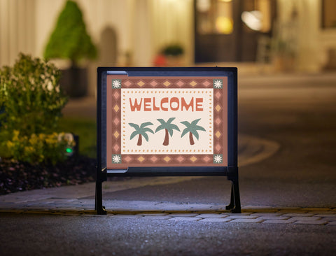 Boho Welcome Lumilawn Sign