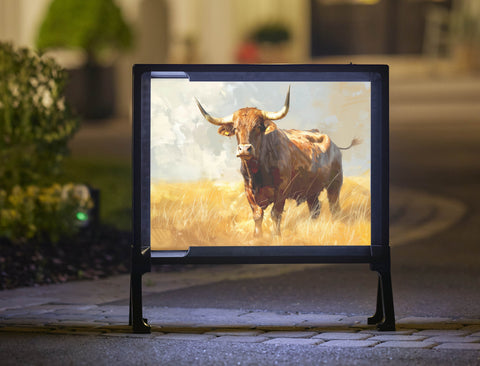 Longhorn In The Pasture Animal Yard Sign