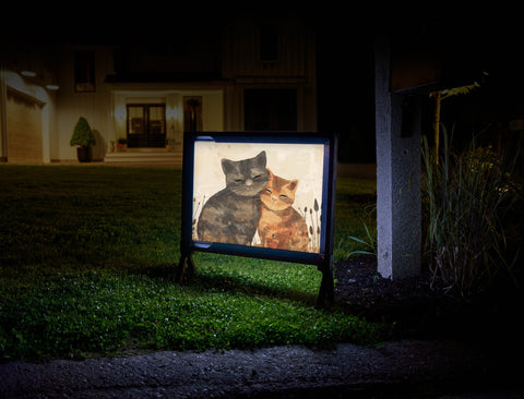 Cuddling Cats Calming Yard Sign