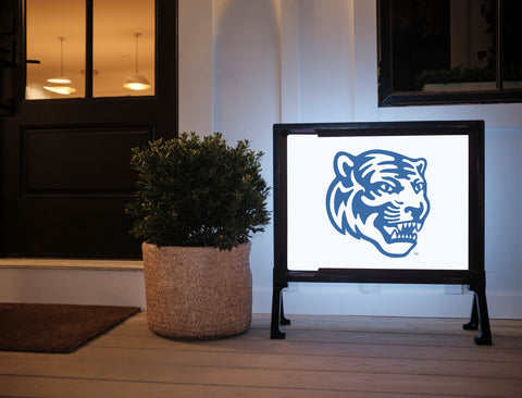 Memphis Tiger Head White Lumilawn Sign