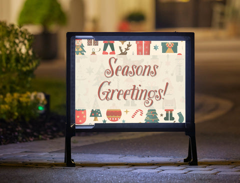 Seasons Greeting Beige Wrapping Paper Yard Sign