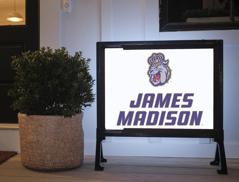 James Madison Duke Dog White Lumilawn Sign