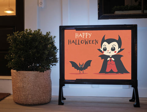 Drac And Friend Halloween Yard Sign