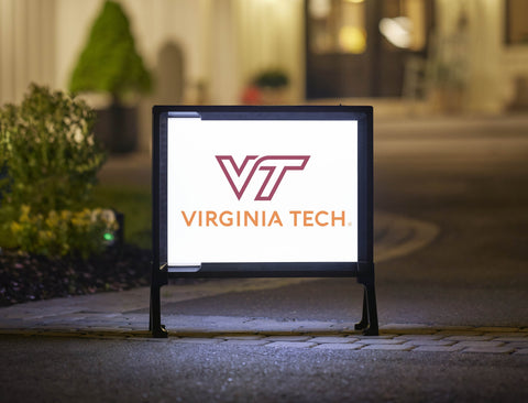 Virginia Tech Institutional Mark White Lumilawn Sign