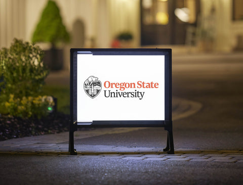 Oregon State Institutional Mark White Yard Sign