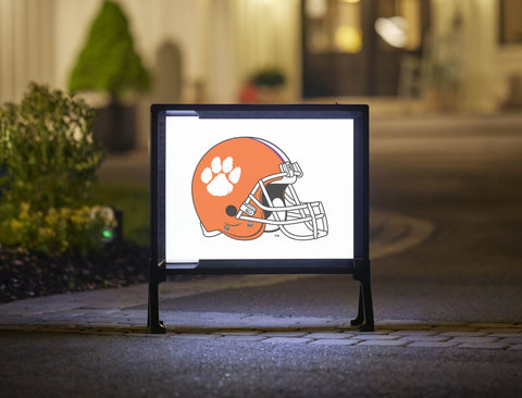 Clemson Helmet White Yard Sign