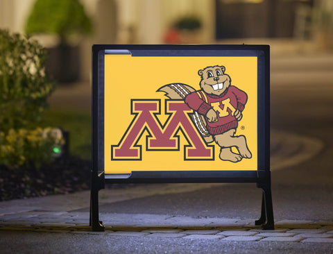 Minnesota Gopher M Gold Yard Sign