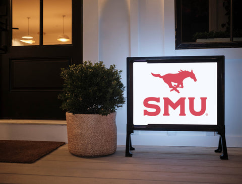 SMU Mustang Red Lumilawn Sign