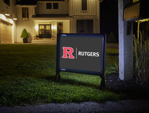 Rutgers Horizontal Mark Black Yard Sign