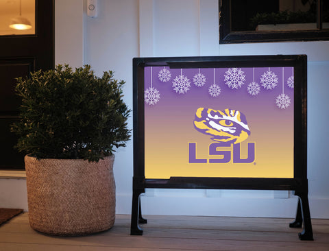 Snow Flakes LSU Holiday Yard Sign