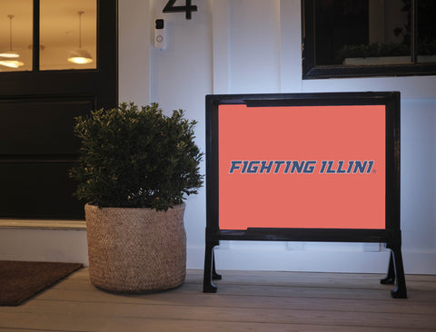 Illinois Fighting Illini Orange Lumilawn Sign