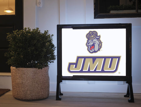 JMU Duke Dog Centered White Yard Sign