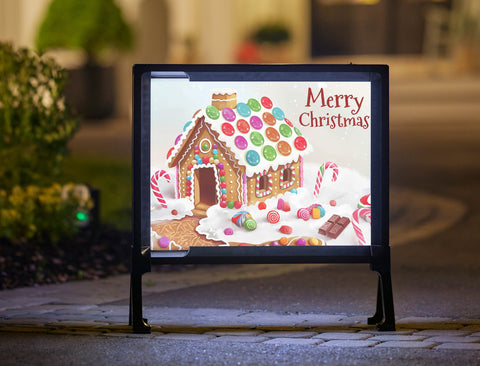 Gingerbread House Christmas Lumilawn Sign