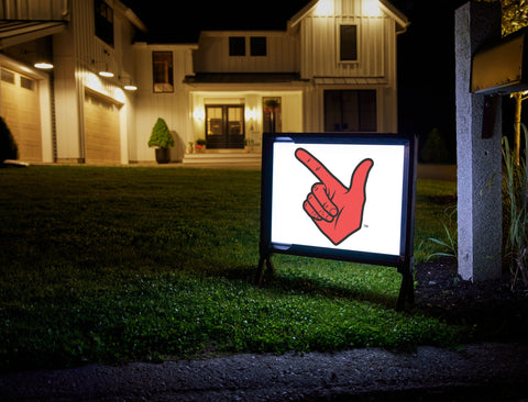 Texas Tech Guns Up White Lumilawn Sign