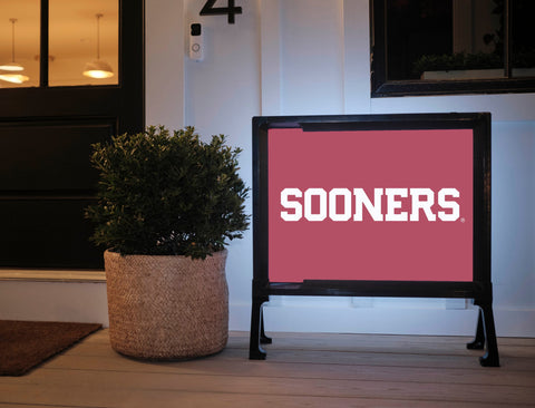 Oklahoma Sooners Wordmark Crimson Yard Sign