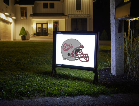 Montana Helmet Mark White Lumilawn Sign