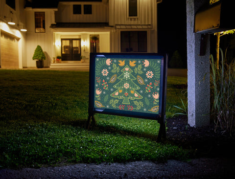 Folk Art Christmas Tree Yard Sign