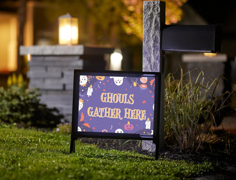 Ghouls Gather Here Halloween Yard Sign