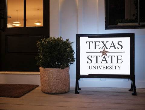 Texas State University White Lumilawn Sign